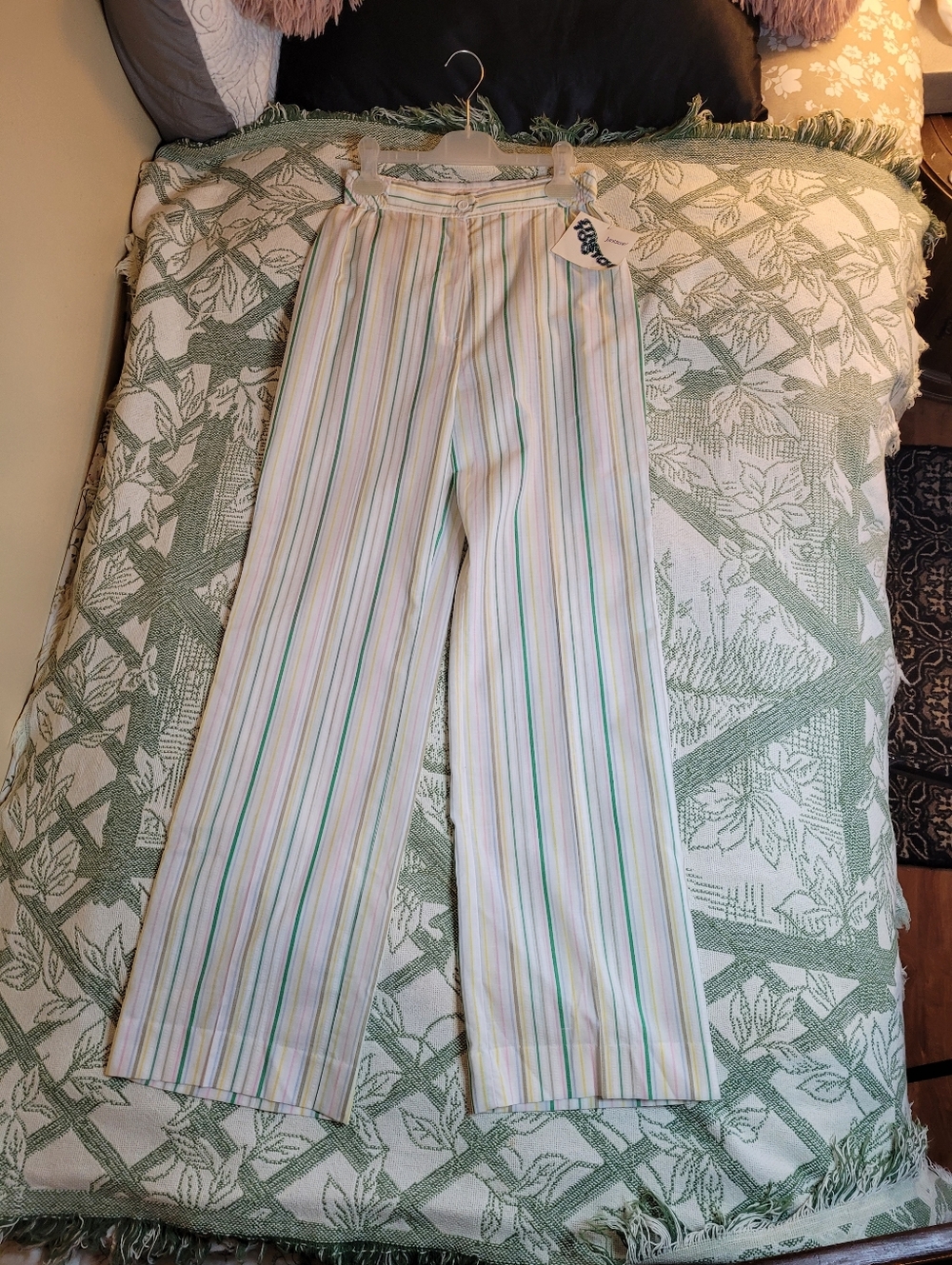 DeadStock Jantzen Striped Wide-Leg Pants in Pastel Multicolor - Picture 1 of 11